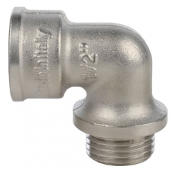 Угольник 1/2"вр х 1/2"нр Stout никелированный с упором латунный