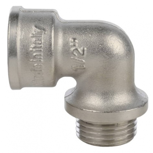 Угольник 1/2"вр х 1/2"нр Stout никелированный с упором латунный купить в интернет магазине Санрай73