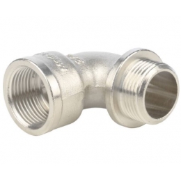 Угольник 3/4"вр х 3/4"нр Stout никелированный с упором латунный