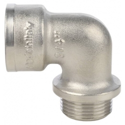 Угольник 3/4"вр х 3/4"нр Stout никелированный с упором латунный