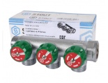 Коллектор распределительный 3/4" х 3/4"EK с 3 отводами Stout SMB-6850 регулировочно-отсечные клапаны