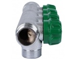 Коллектор распределительный 3/4" х 3/4"EK с 4 отводами Stout SMB-6850 регулировочно-отсечные клапаны