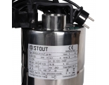 Насос дренажный STOUT с вертикальным поплавком, кабель 10 м, 230V, Q=150 л/мин, H=8 м