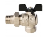 Кран шаровой полнопроходной STOUT угловой, ВР/НР, ручка бабочка 3/4, американка
