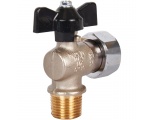Кран шаровой STOUT 1/2x3/4 с накидной гайкой угловой, НР/накидная гайка, ручка бабочка