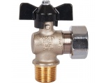 Кран шаровой STOUT 1/2x3/4 с накидной гайкой угловой, НР/накидная гайка, ручка бабочка