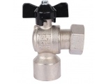 Кран шаровой STOUT 3/4x3/4 с накидной гайкой угловой, ВР/накидная гайка, ручка бабочка