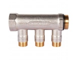 Коллектор с шаровыми кранами STOUT 1, 3 отвода 1/2 (красные ручки)