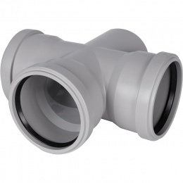 Крестовина одноплоскостная канализационная бесшумная STOUT D 110 х 110 х 110 / 87,5°