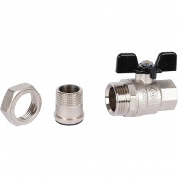 Кран шаровой полнопроходной STOUT ВР/НР, ручка бабочка 3/4, американка