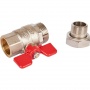 Кран шаровой полнопроходной STOUT с американкой , ВР/НР, ручка бабочка 3/4 (EPDM)