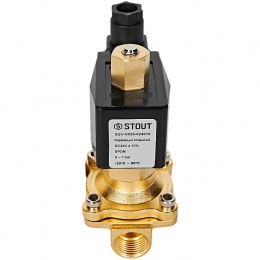 STOUT Клапан соленоидный (электромагнитный), прямого действия, НО, 24В, G1/2, EPDM