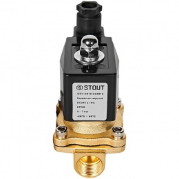 STOUT Клапан соленоидный (электромагнитный), прямого действия, НЗ, 24В, G1/2, EPDM
