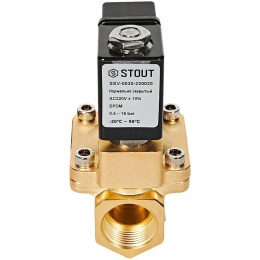 Клапан электромагнитный Ду20 STOUT непрямого действия, НЗ, 12м3/ч, AC 220В