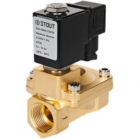 Клапан электромагнитный Ду20 STOUT непрямого действия, НЗ, 12м3/ч, AC 220В
