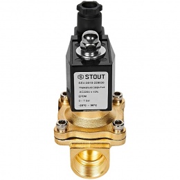 STOUT Клапан соленоидный (электромагнитный), прямого действия, НЗ, 220В, G3/4, EPDM