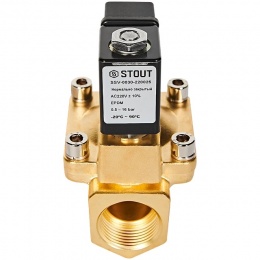 Клапан электромагнитный Ду25 STOUT непрямого действия, НЗ, 12м3/ч, AC 220В