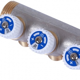 Коллектор распределительный STOUT 1, 4 отвода 1/2 плоское уплотнение