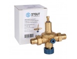 STOUT Автоматический подпиточный клапан 1/2 НР/НР с выходом под манометр 0524.115
