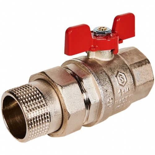 SVB-1007-200032 STOUT Кран шаровой полнопроходной с американкой, ВР/НР, ручка бабочка 1 1/4 (EPDM)" купить в интернет магазине Санрай73