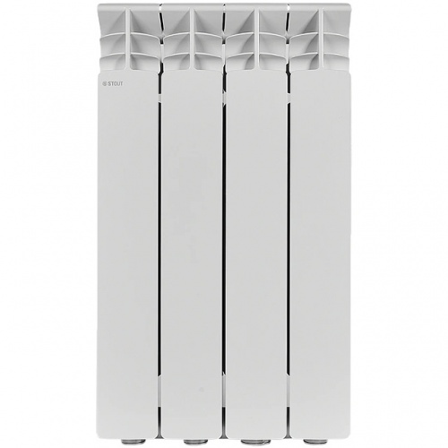 Радиатор алюминиевый STOUT GAMMA 500 4 секции боковое подключение (белый RAL 9010) купить в интернет магазине Санрай73