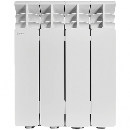 Радиатор алюминиевый STOUT GAMMA 350 4 секции боковое подключение (белый RAL 9010) купить в интернет магазине Санрай73