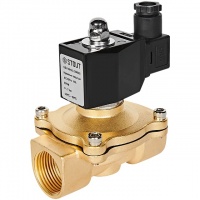 STOUT Клапан соленоидный (электромагнитный), прямого действия, НЗ, 220В, G1, EPDM