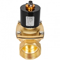 STOUT Клапан соленоидный (электромагнитный), прямого действия, НЗ, 24В, G2, EPDM
