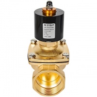STOUT Клапан соленоидный (электромагнитный), прямого действия, НО, 24В, G2, EPDM