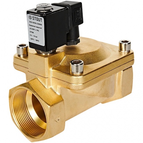 Клапан электромагнитный Ду50 STOUT непрямого действия, НЗ, 48м3/ч, AC 220В купить в интернет магазине Санрай73