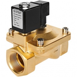STOUT Клапан соленоидный (электромагнитный), непрямого (пилотного) действия, НЗ, 24В, G1 1/4, EPDM