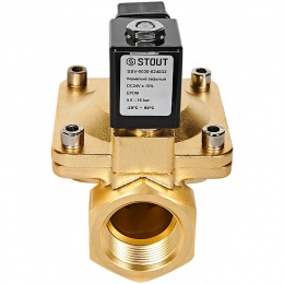 STOUT Клапан соленоидный (электромагнитный), непрямого (пилотного) действия, НЗ, 24В, G1 1/4, EPDM