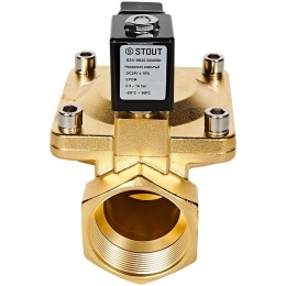 STOUT Клапан соленоидный (электромагнитный), непрямого (пилотного) действия, НЗ, 24В, G2, EPDM