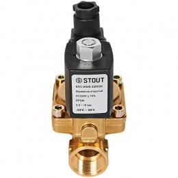 STOUT Клапан соленоидный (электромагнитный), непрямого (пилотного) действия, НО, 220В, G3/4, EPDM