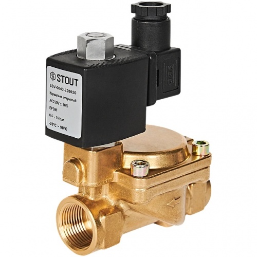 STOUT Клапан соленоидный (электромагнитный), непрямого (пилотного) действия, НО, 220В, G3/4, EPDM купить в интернет магазине Санрай73