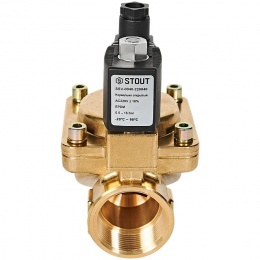 STOUT Клапан соленоидный (электромагнитный), непрямого (пилотного) действия, НО, 220В, G1 1/2, EPDM