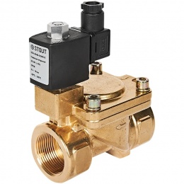 STOUT Клапан соленоидный (электромагнитный), непрямого (пилотного) действия, НО, 24В, G1 1/4, EPDM