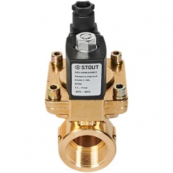 STOUT Клапан соленоидный (электромагнитный), непрямого (пилотного) действия, НО, 24В, G1 1/4, EPDM
