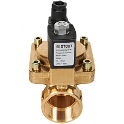STOUT Клапан соленоидный (электромагнитный), непрямого (пилотного) действия, НО, 24В, G1 1/2, EPDM