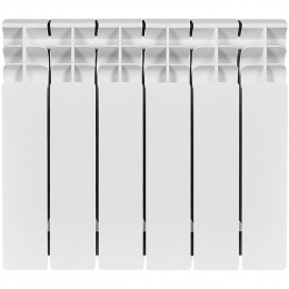 Радиатор биметаллический STOUT TITAN 350 6 секций боковое подключение (белый RAL 9016)