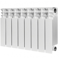 Радиатор биметаллический STOUT TITAN 350 8 секций боковое подключение (белый RAL 9016)