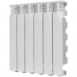 Радиатор алюминиевый STOUT GAMMA 500 6 секций боковое подключение (белый RAL 9010)