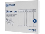 Радиатор алюминиевый STOUT GAMMA 500 8 секций боковое подключение (белый RAL 9010)