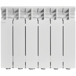 Радиатор алюминиевый STOUT GAMMA 350 6 секций боковое подключение (белый RAL 9010)