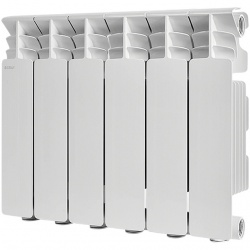 Радиатор алюминиевый STOUT GAMMA 350 6 секций боковое подключение (белый RAL 9010)