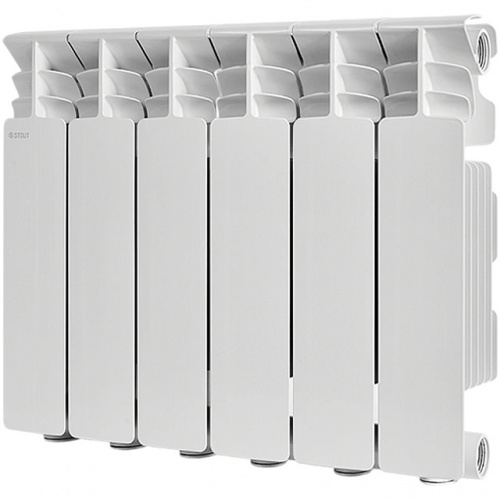 Радиатор алюминиевый STOUT GAMMA 350 6 секций боковое подключение (белый RAL 9010) купить в интернет магазине Санрай73
