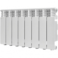 Радиатор алюминиевый STOUT GAMMA 350 8 секций боковое подключение (белый RAL 9010)
