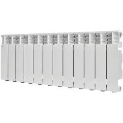 Радиатор алюминиевый STOUT GAMMA 350 12 секций боковое подключение (белый RAL 9010)