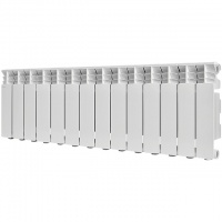 Радиатор алюминиевый STOUT GAMMA 350 14 секций боковое подключение (белый RAL 9010)