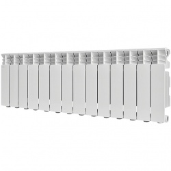 Радиатор алюминиевый STOUT GAMMA 350 14 секций боковое подключение (белый RAL 9010)